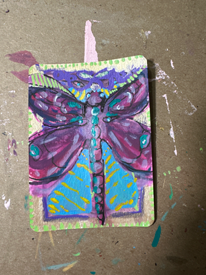 Dragonfly aceo art card thumbnail 2