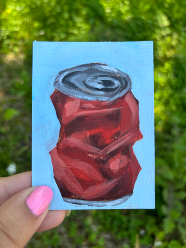 “Sharp Coke” Cola Can Acrylic Painting aceo art card