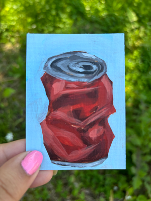 “Sharp Coke” Cola Can Acrylic Painting aceo art card thumbnail 1