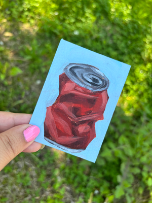 “Sharp Coke” Cola Can Acrylic Painting aceo art card thumbnail 3