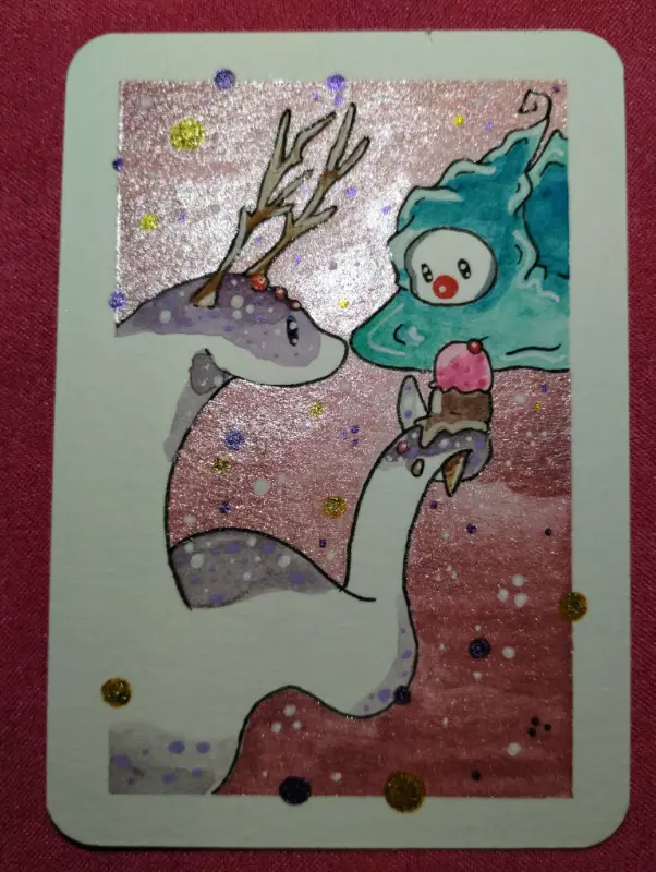 Double-Scoop Dragon aceo art card