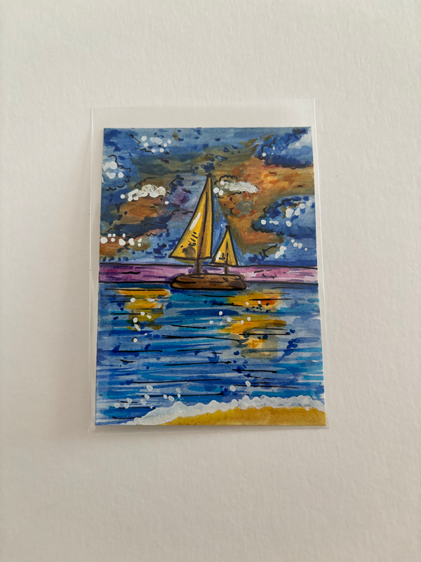 Sailboat in the Water aceo art card