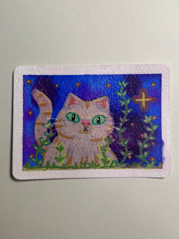Twilight Cat aceo art card
