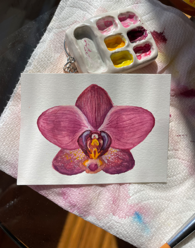 Pink Orchid No. 1 aceo art card