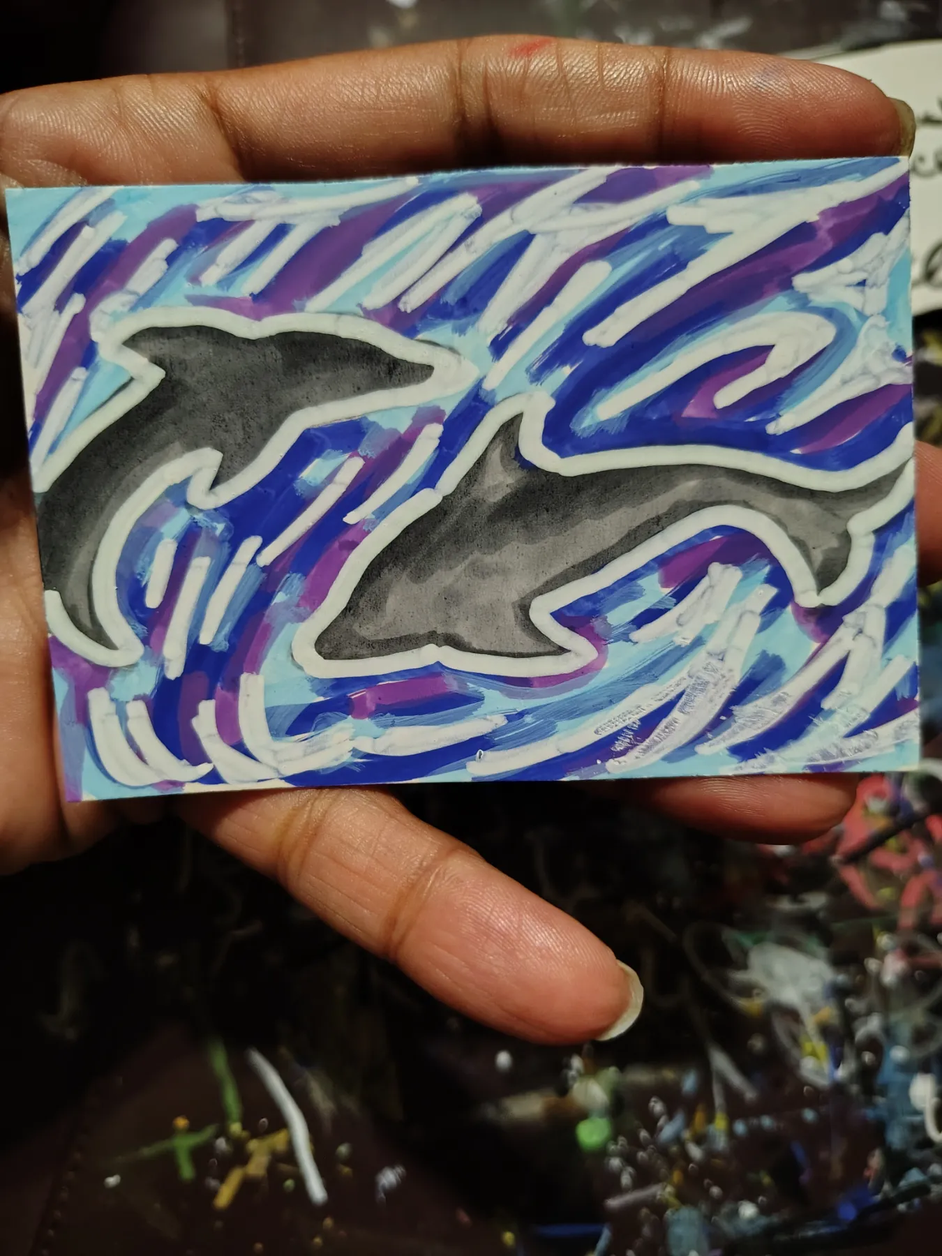 Dolphin ACEO Ocean aceo art card