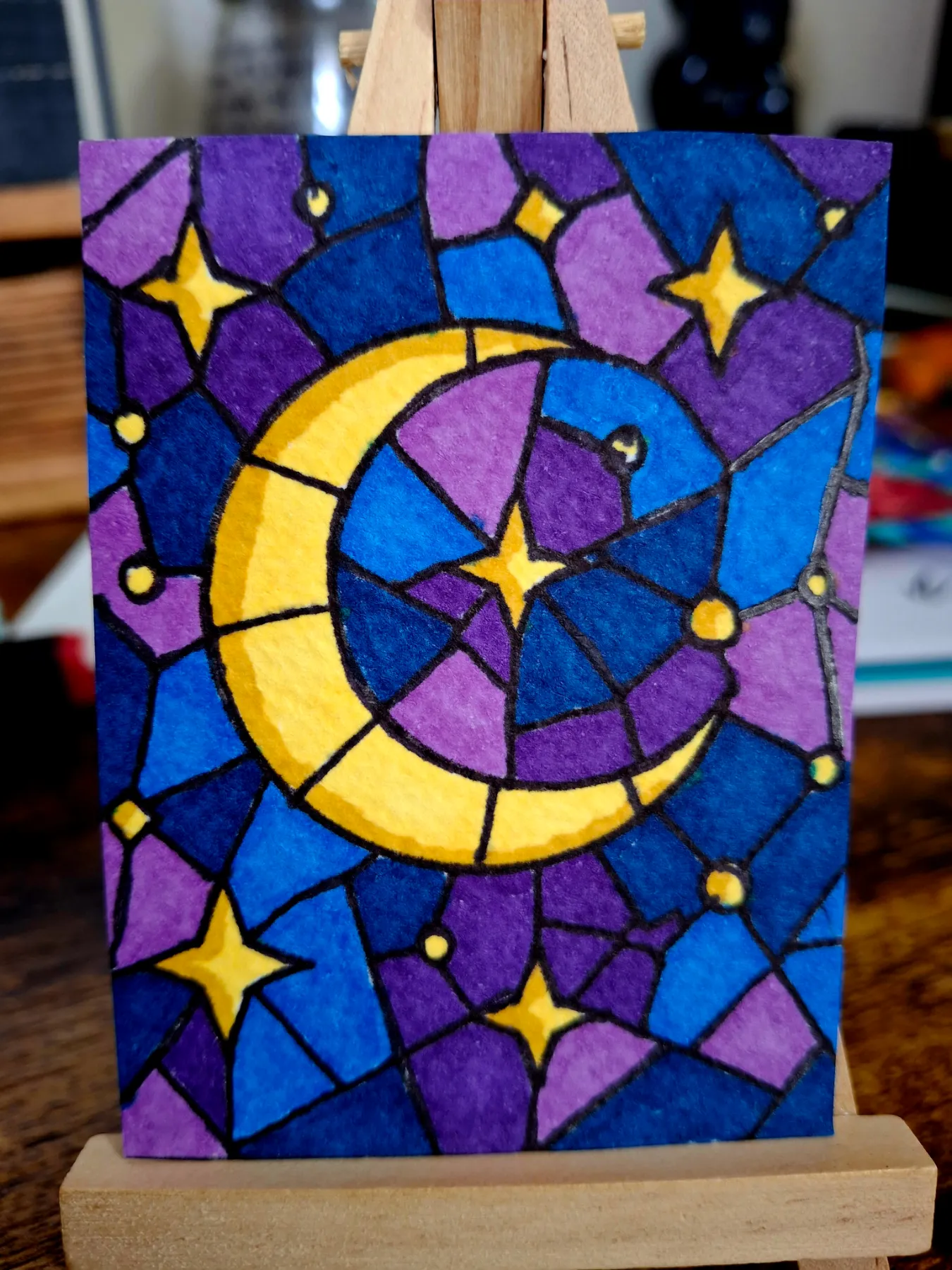 Moonlit Sky aceo art card