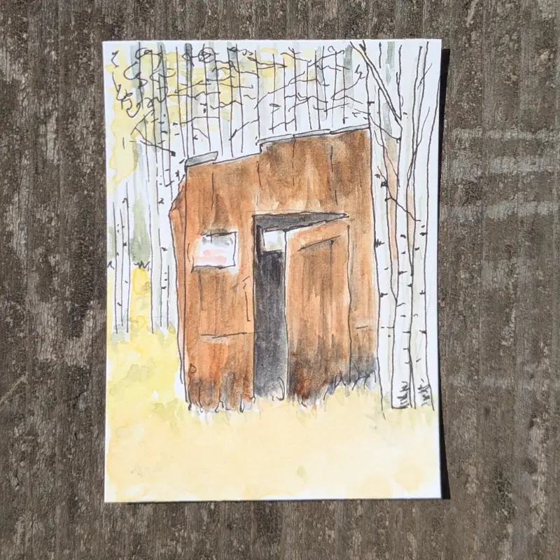 Outhouse at St. Elmo aceo art card