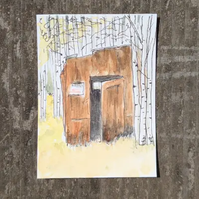 Outhouse at St. Elmo aceo art card thumbnail 1