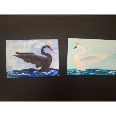 The swan princess white aceo art card thumbnail 2