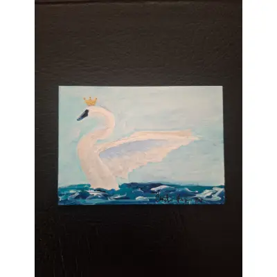 The swan princess white aceo art card thumbnail 1