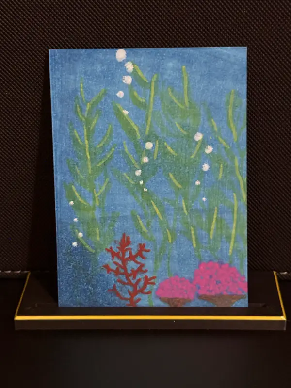 "Kelp Forest" #3/5 Above and Below Series Original Mixed Media Art Card aceo art card