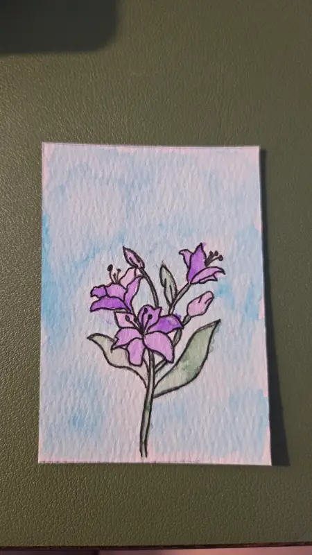 The Vibrant Garden: Lily aceo art card