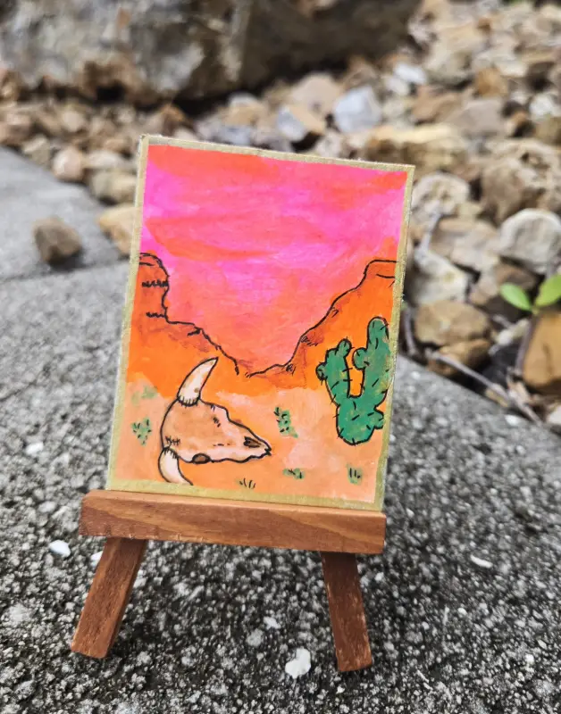 Western sunrise aceo art card