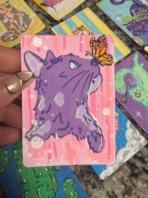 Butterfly kiss aceo art card thumbnail 1