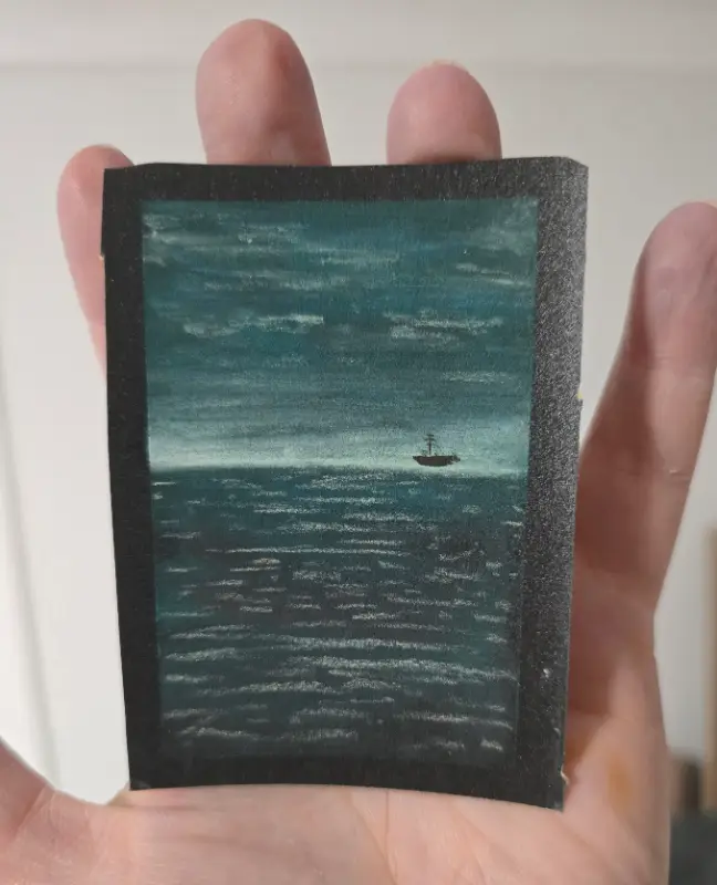 The Cold, Dark Sea aceo art card