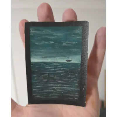The Cold, Dark Sea aceo art card thumbnail 1