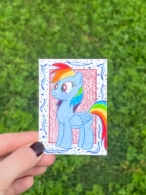 Rainbow Pony - Art Style Exercise #1 aceo art card thumbnail 2