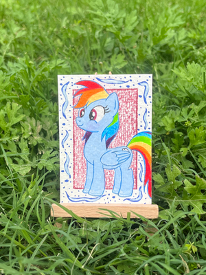 Rainbow Pony - Art Style Exercise #1 aceo art card thumbnail 1