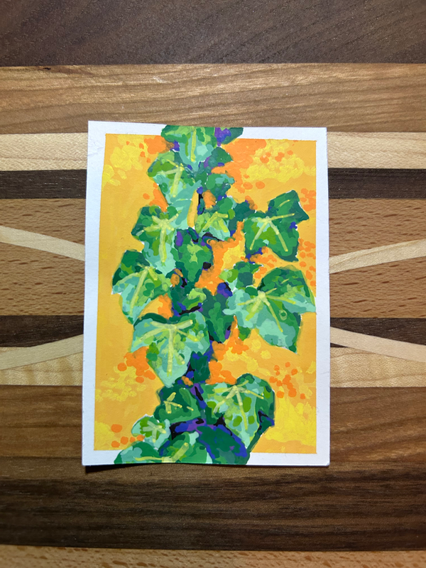 Ivy Leaf Chain aceo art card