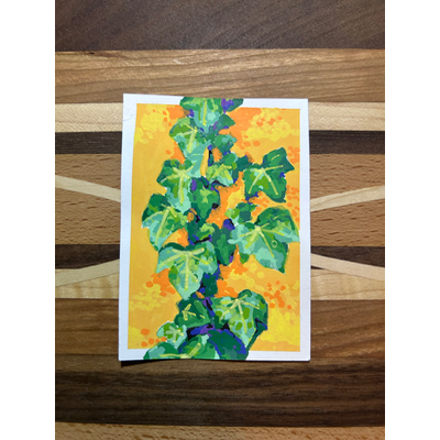 Ivy Leaf Chain aceo art card thumbnail 1