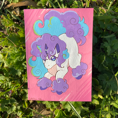 Jumping Pony - Galarian Ponyta aceo art card thumbnail 2