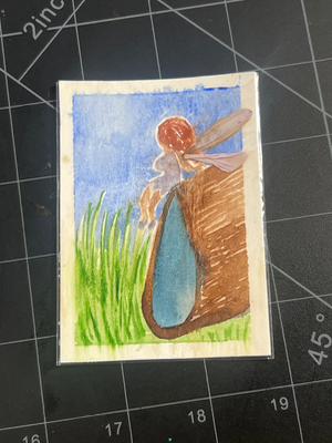 Flower Petal Fairy aceo art card thumbnail 1