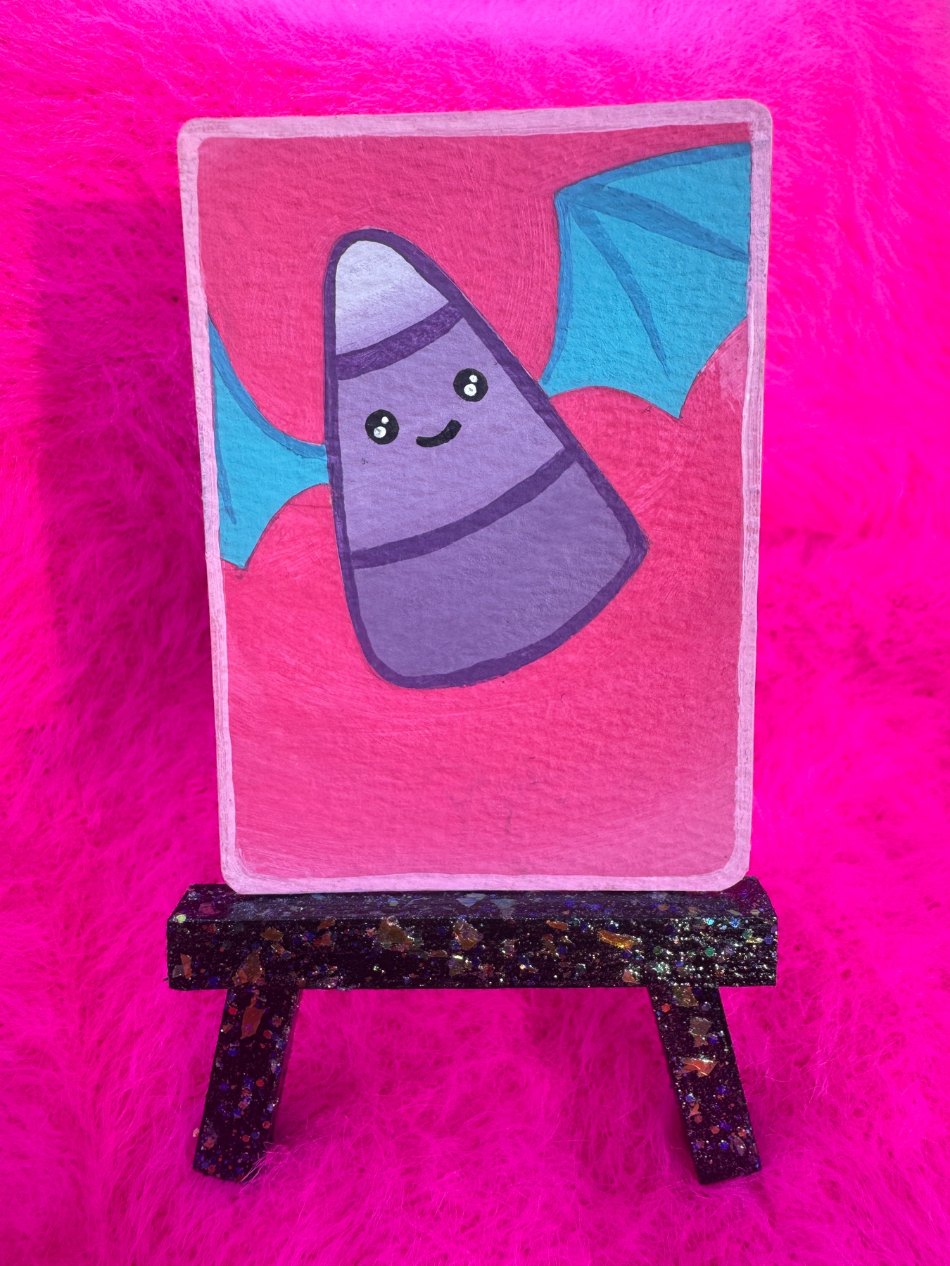 Baby candy corn aceo art card