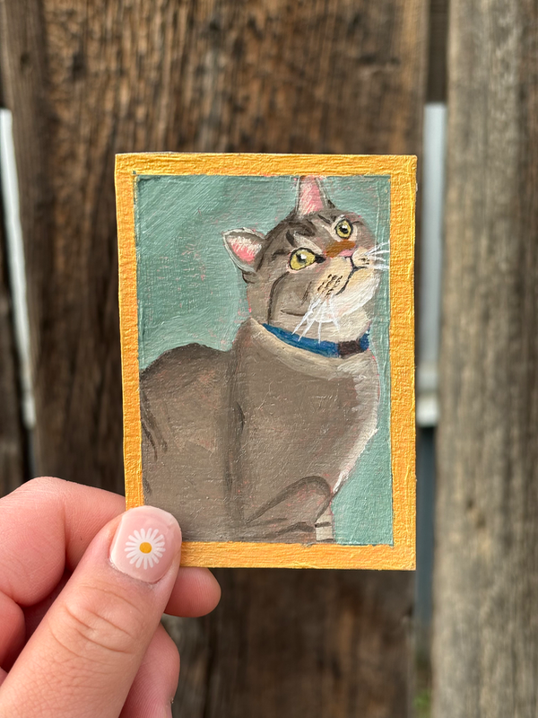 Kitty sit (3/4) aceo art card