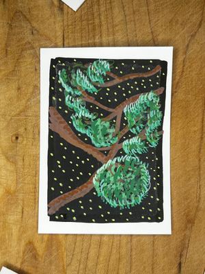 View at Night from Forest Floor aceo art card thumbnail 2