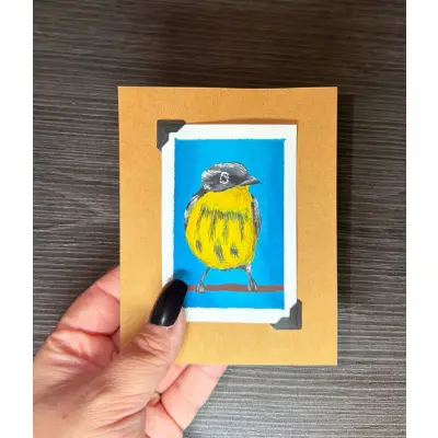 ACEO Original Acrylic Painting Bird Series by Emily aceo art card thumbnail 2