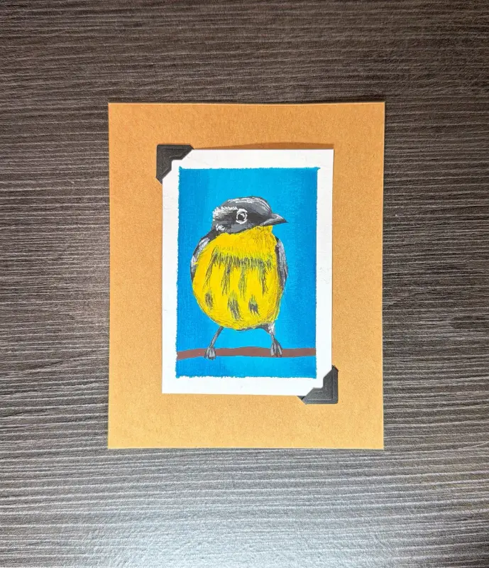 ACEO Original Acrylic Painting Bird Series by Emily aceo art card