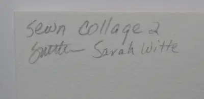 Sewn Collage 2 original art acrylic painting layered and sewn ACEO aceo art card thumbnail 3