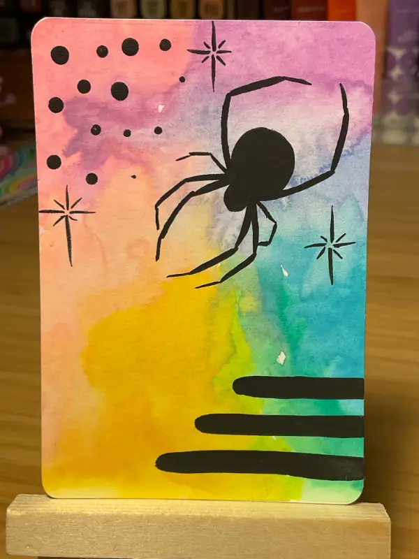 Pastel Spiders #5 aceo art card