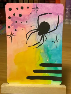 Pastel Spiders #5 aceo art card thumbnail 1