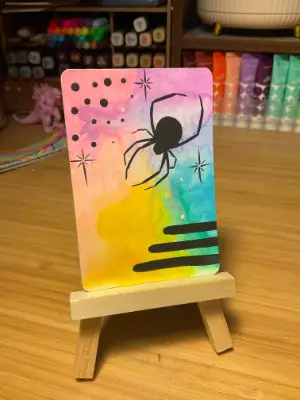 Pastel Spiders #5 aceo art card thumbnail 2