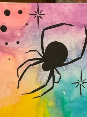 Pastel Spiders #5 aceo art card thumbnail 3