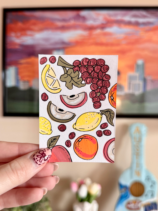 Grape Spread aceo art card