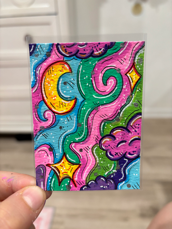Space Storm | Space Illustration aceo art card