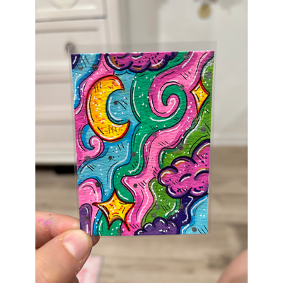Space Storm | Space Illustration aceo art card thumbnail 1