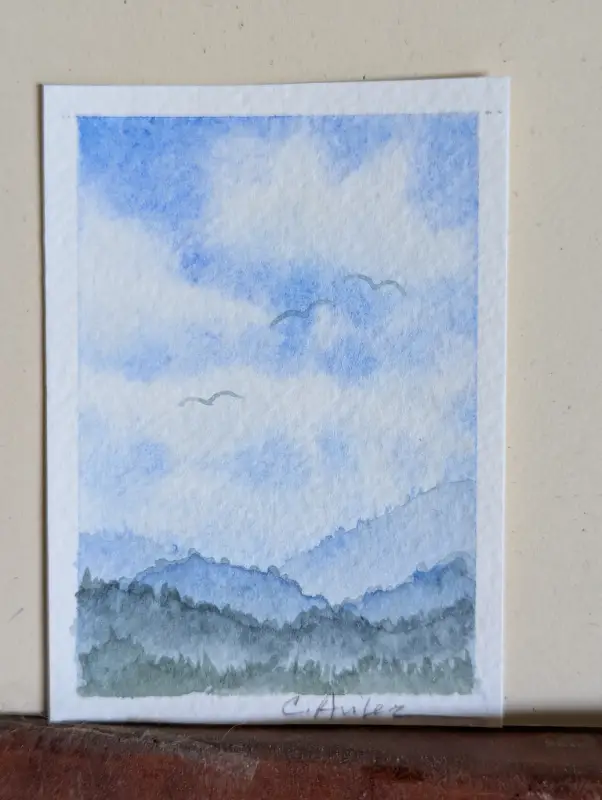 ACEO Original Nature Landscape Watercolor Peaceful Scene aceo art card