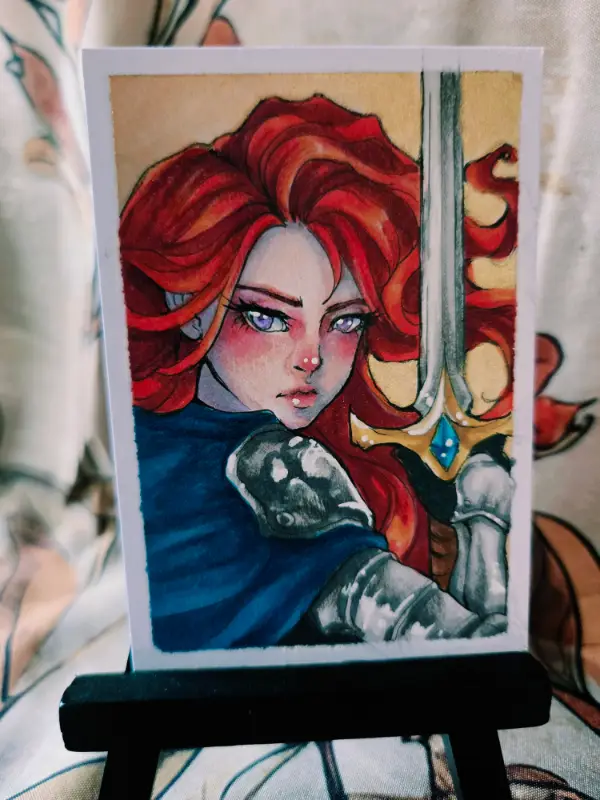 The Heroine - Original ACEO aceo art card