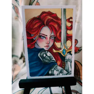 The Heroine - Original ACEO aceo art card thumbnail 1