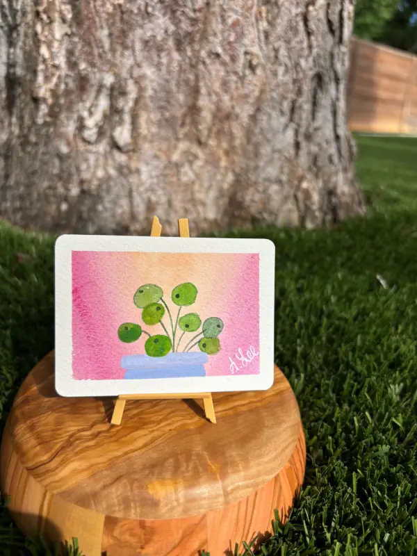 Pilea : Series V aceo art card