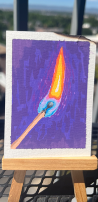 Matchstick aceo art card thumbnail 1