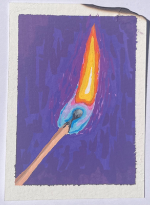 Matchstick aceo art card thumbnail 2