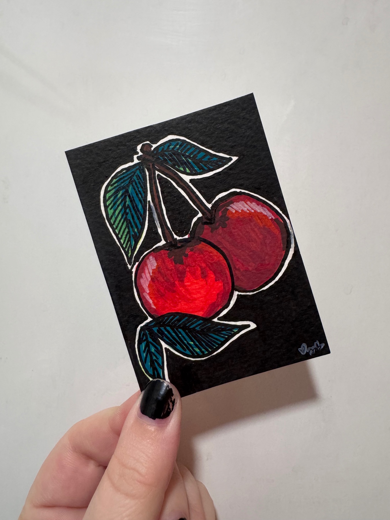 cherries aceo art card