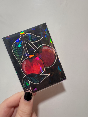 cherries aceo art card thumbnail 2