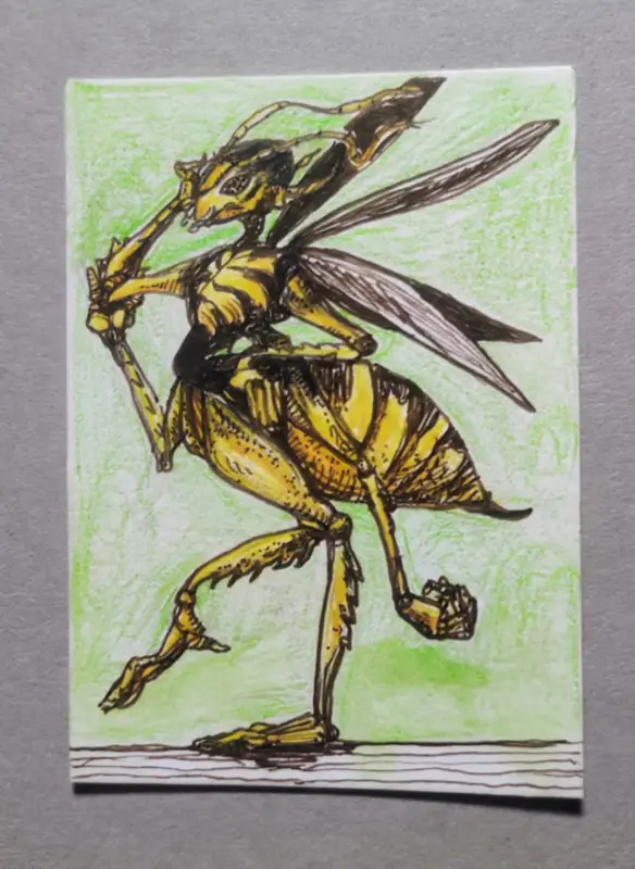 Yellowjacket Fairy aceo art card