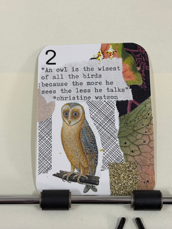 Barn Owl collage print by Mazerzine aceo art card