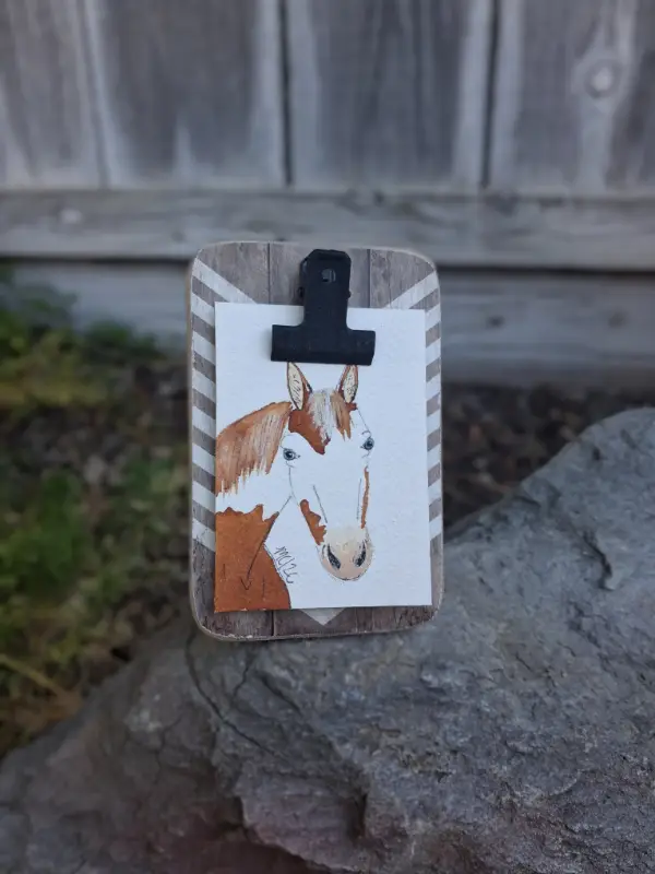Medicine Hat horse aceo art card